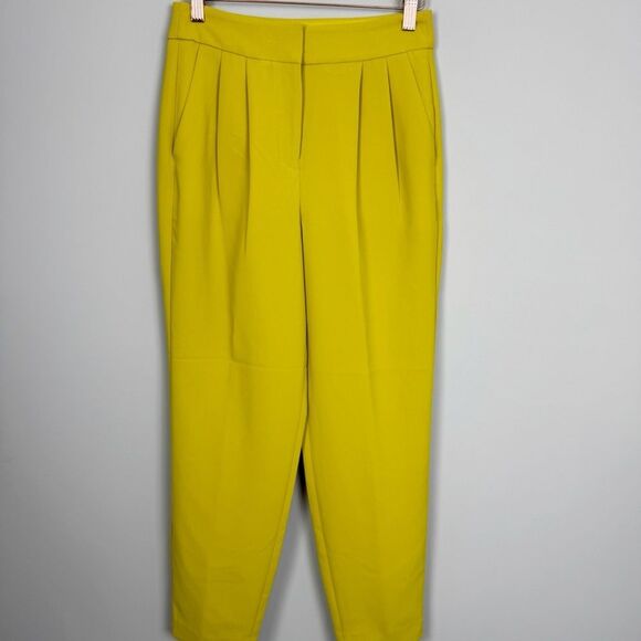 EXPRESS | Chartreuse Green Super High Rise Ankle Dress Pants Women’s Size 2 - Picture 2 of 11